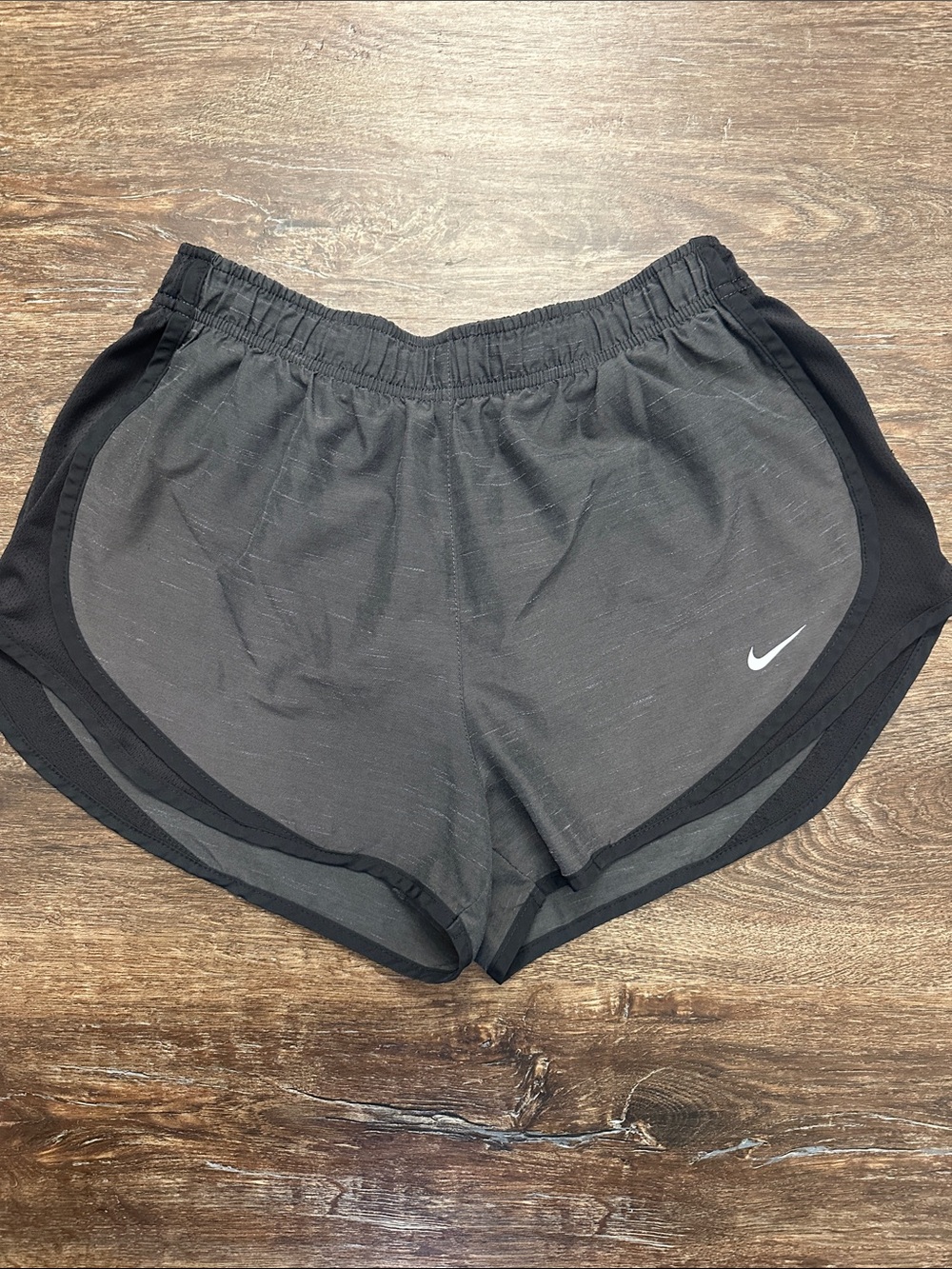 Nike Women's Black Athletic Running Shorts with White Swoosh